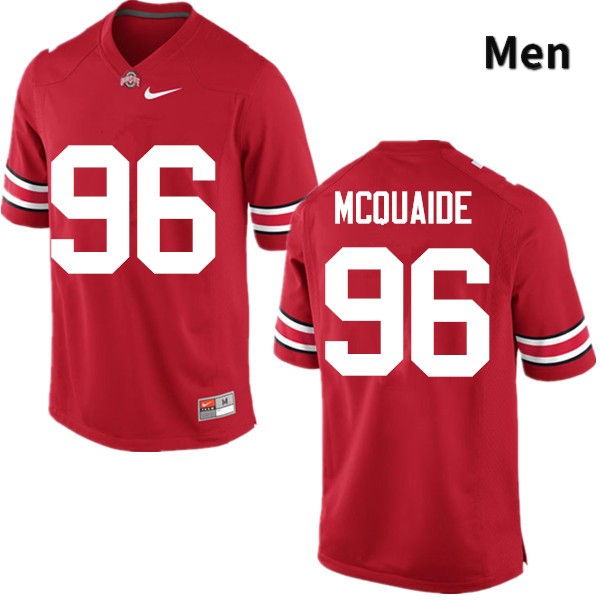 Ohio State Buckeyes Jake McQuaide Men's #96 Red Game Stitched College Football Jersey